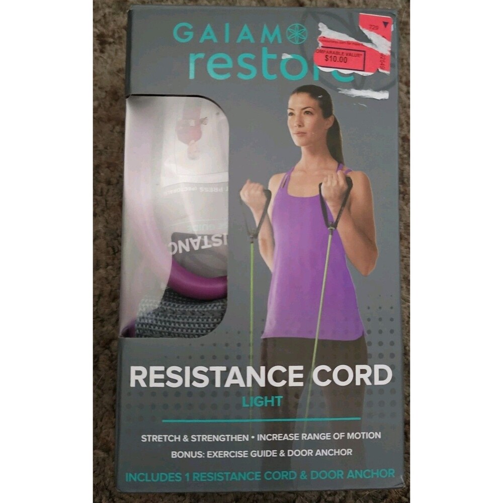 New Gaiam Restore Resistance Cord Light Resistance Purple